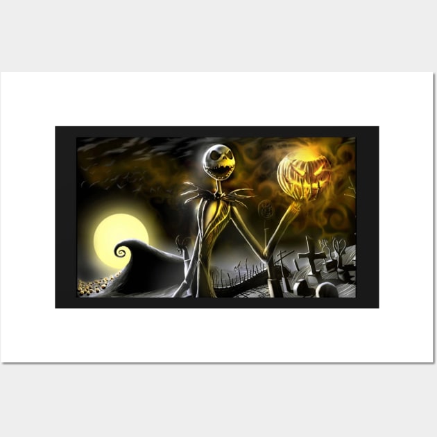 Jack Halloween, the nightmare before Christmas, jack skellington, halloween, pumpkin king Wall Art by JDVNart